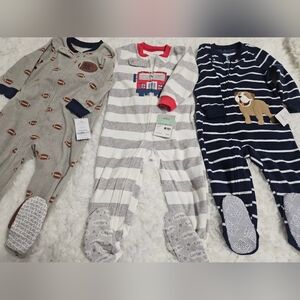 Carter's Kids One Piece Pajama Set - Gray, White, and Blue